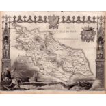 Isle of Man Steel Engraved Victorian Thomas Moule Antique Map.