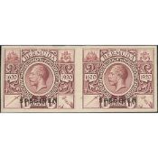 Bermuda 1/- Imperforate Pair In Purple On Thick Ungummed Paper Without Watermark, Each Overprinte...