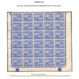 Bermuda 2½d Unmounted Mint Block of Thirty, Rows 7-12, Margins On Three Sides With Plate Number "...