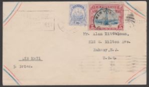 Air Mail / Bermuda / United States : 1930 Cover Franked By Bermuda Caravelle 2 1/2d To Pay Surfac...