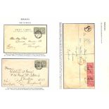 Bermuda 1901-02 Covers (3) and A Card To England With Registered Covers Bearing Three 1d Stamps...