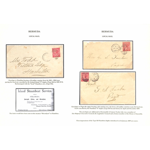 Bermuda 1889 Covers To Hon. G.S Tucker, Paget, Franked 1d Tied By Unusually Clear Strikes of The