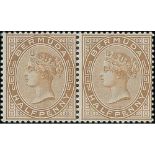 Bermuda ½d Stone, Watermark Inverted, Mint Horizontal Pair, Tiny Tone Mark On Left Stamp, Fine