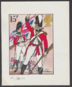 G.B. - Queen Elizabeth II 1983 British Army Uniforms: An Original Essay For A 15P Value Featuri...