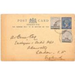 Bermuda 1903 (July 10) ½d Postal Stationery Postcard Bearing Two Farthing Surcharges, Commerciall...