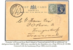 Bermuda 1902 (June 15) ½d Postal Stationery Postcard Franked ½d, Written By Arthur Edwards From