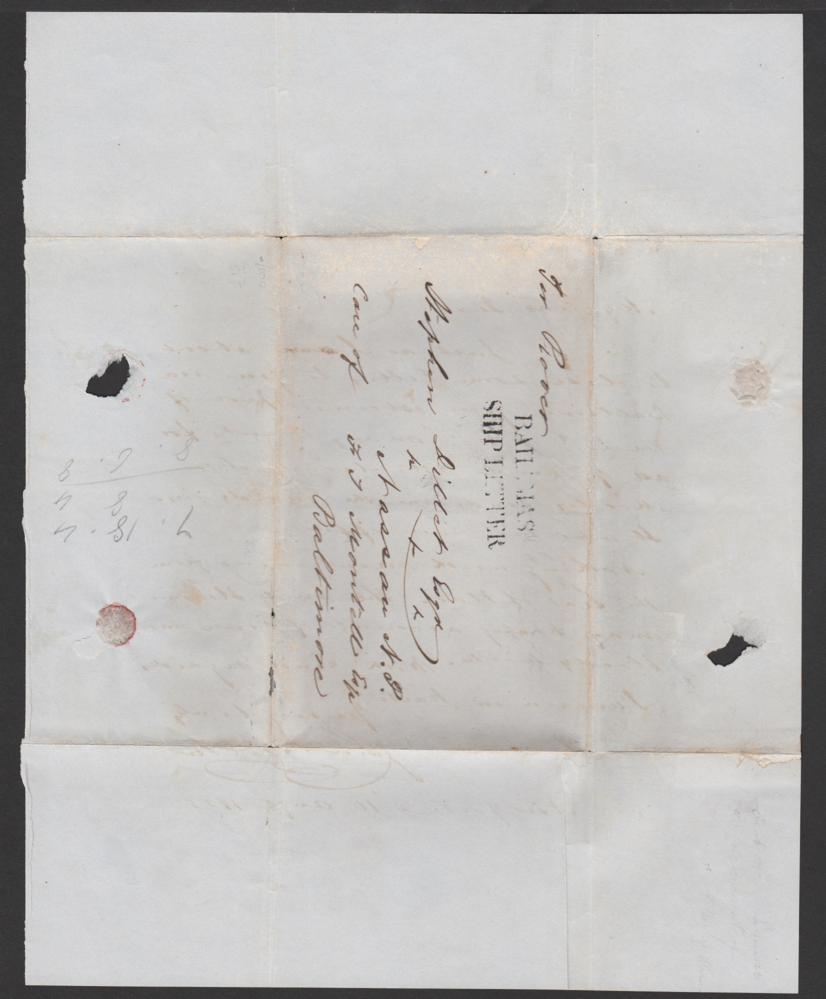 Bahamas 1855 Entire Letter From New York Addressed To "Stephen Dillet Esq, Nassau N.P., Care of F... - Image 4 of 4