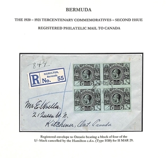 Bermuda 1929 Registered Philatelic Covers To Canada, Bearing Blocks of Four of The 2d, 3d, 4d, 6d... - Image 2 of 2