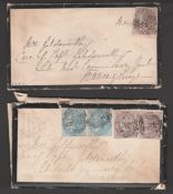 Burma 1858 Envelope With Enclosed Letter (Some Damp Stains) To India Franked By A Defective India...