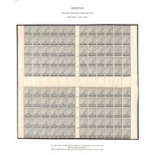 Bermuda Dull Grey First Printing, Complete Unmounted Mint Sheet of 240 In Four Panes of Sixty
