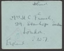 British Somaliland 1940 (Apr. 22) Stampless Cover With Enclosed Letter From Captain Humphrey Fre...