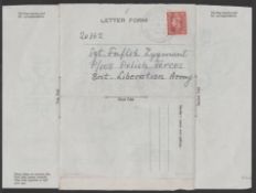 G.B. - World War II / Poland 1944 Polish Forces Illustrated Christmas Letter Sheet, Smith Type L...