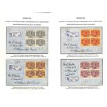 Bermuda 1929 Registered Philatelic Covers To Canada, Bearing Blocks of Four of The 2d, 3d, 4d, 6d...