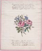G.B. - Valentines 1835 (Feb 21) Valentine Lettersheet (Tears To Flap) With Printed Handpainted R...