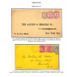 Bermuda 1887-93 Covers To New York, Bearing 1880 ½d Stone + 1d Carmine-Rose Pair, Or ½d Green + 1...