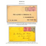Bermuda 1887-93 Covers To New York, Bearing 1880 ½d Stone + 1d Carmine-Rose Pair, Or ½d Green + 1...