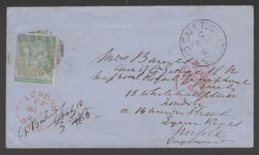 Cape of Good Hope - Thomas Baines 1865 Cover From Cape Town Signed By The Famous Artist And