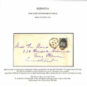 Bermuda 1880 (May 6) Cover To New Haven With 2d Blue Cancelled By Hamilton "1" Duplex, Carried On...