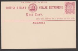 British Guiana 1879 Colour Trial of The 3c Postal Stationery Post Card In The Issued Colour of