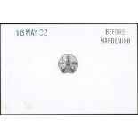 Bermuda Vignette Die Proof In Black On White Glazed Card, Stamped "Before / Hardening" and Dated...