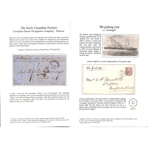 Canada Canada. 1854 (Apr 24) Stampless Entire Letter From Glasgow To Toronto Carried On The Canad...