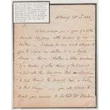 G.B. - Frees 1802 (Oct. 21) Letter Written and Signed By Rev. William Nelson At Hilborough, To Th...