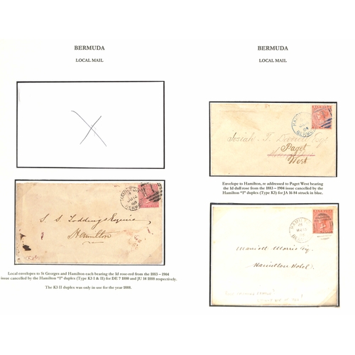 Bermuda 1884-88 Covers Posted Within Hamilton All Franked 1d Cancelled By Number "1" Type K3 Dupl...