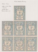 G.B. Railways c.1870 Great Western Railway Newspaper Parcel Stamps - Seven Colour Trials In Sea