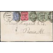 Bermuda 1895 Cover To Illinois Franked ½d (3) + 1d + 2½d, Paying The 5d Double Rate, The Stamps