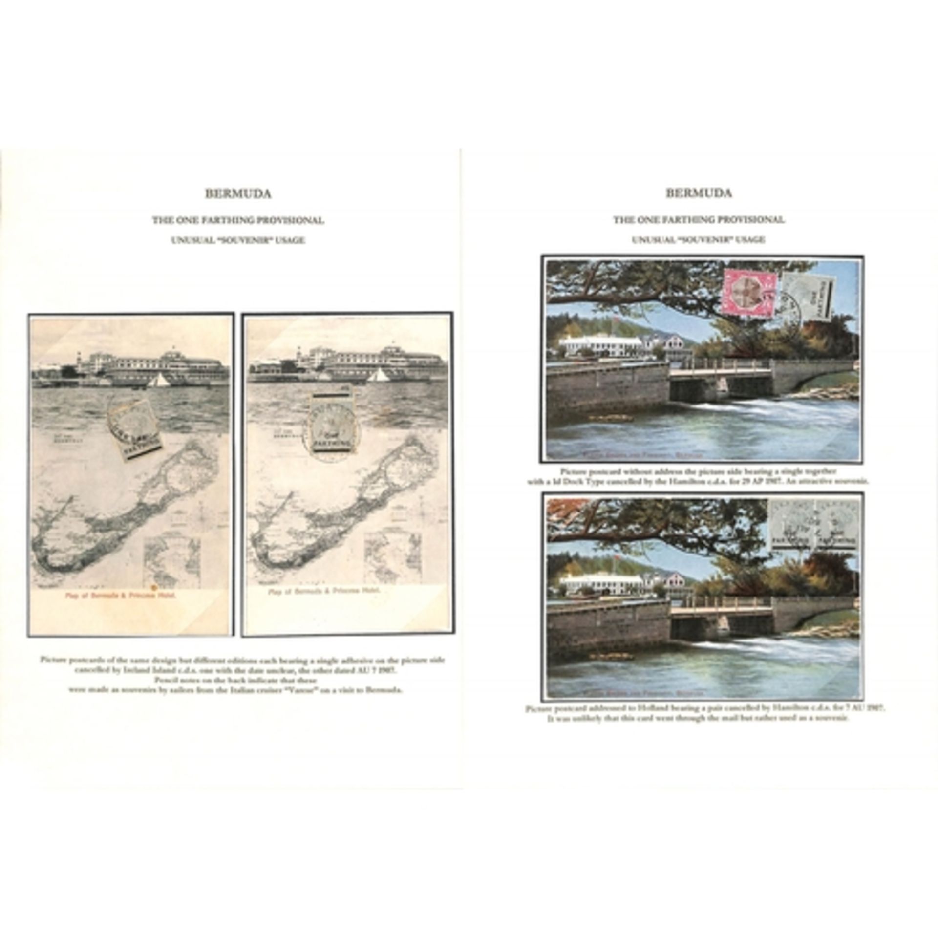 Bermuda 1901-34 Covers (21) and Cards (22) Bearing Farthing Surcharges, The Study On Thirty Pages... - Image 15 of 15