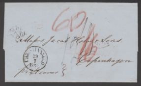 Danish West Indies 1859 Entire Letter From St. Croix To Copenhagen With Christiansted C.D.S. and