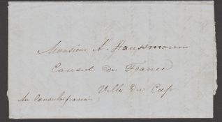 Basutoland / Orange Free State 1859 Entire Letter Written In French and Afrikaans From Pasteur S...