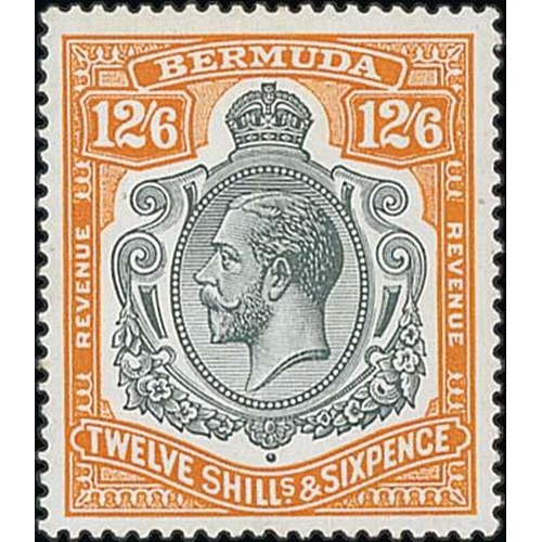 Bermuda 1937 KGV 12/6 Mint, Very Lightly Mounted, Scarce So Fine. S.G. F1, £1,100.