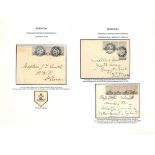 Bermuda 1901-34 Covers (21) and Cards (22) Bearing Farthing Surcharges, The Study On Thirty Pages...