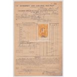 Great Britain Railway 1918 Waybill of The Maryport and Carlisle Railway With 11d Railway Stamp T...