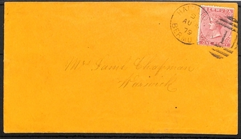 Bermuda Warwick West. 1879 (Aug 4) Cover Franked 1d Tied By Hamilton "1" Duplex, Addressed To