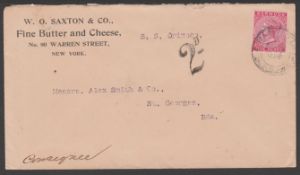 Bermuda 1898 Consignees Letter From New York To St. Georges Inscribed Per S.S. "Orinoco", Landed...