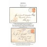 Bermuda 1880-82 Covers To London Franked 4d Orange-Brown Cancelled By Hamilton "1" Duplex In Blac...