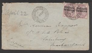 Boer War - Rhodesia / Bechuanaland 1900 (Apr. 2) Cover With "Mashonaland, British South Africa