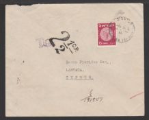 Cyprus 1950 Cover From Israel To Larnaca Franked 15p, Handstamped "T" With Scarce "2.1/2C.P." Cha...