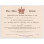 G.B. - Oxfordshire / Exhibitions 1902 Programme of Proceedings At The Postal and Telegraph