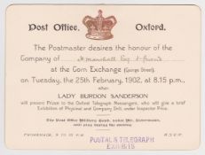 G.B. - Oxfordshire / Exhibitions 1902 Programme of Proceedings At The Postal and Telegraph