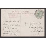 G.B. - Ship Letters - Greenock & Ardrishaig Packet 1907 Grenadier Double Ring Code 'B' JA 2 07 On