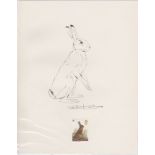 G.B. - Queen Elizabeth II 1977 British Wildlife Issue Pencil Drawing of A Hare On Paper, Drawn An...