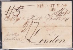 G.B. - Ireland - Ship Letters - Newport 1817 Entire Letter From New York To London "Per Ship