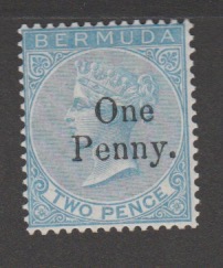 Bermuda 1875 1d On 2d, Part O.G., Tiny Thin Spot, Centred To Upper Left, Nevertheless An Attracti...