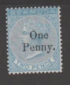 Bermuda 1875 1d On 2d, Part O.G., Tiny Thin Spot, Centred To Upper Left, Nevertheless An Attracti...