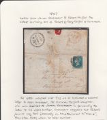 Bechuanaland / G.B. 1847 Entire Letter (Some Staining) From London To "Mr R. Moffat, Revd J.C. Br...