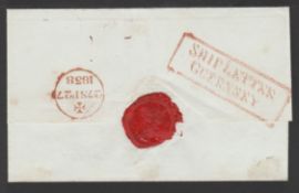 G.B - Channel Islands / Ship Letters - Guernsey 1838 Entire Letter To London "P. Adelaide", Proba...
