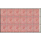 Bermuda 1d Pale Rose, Mint Block of Eighteen Perforated At Somerset House With Wing Margin At Rig...